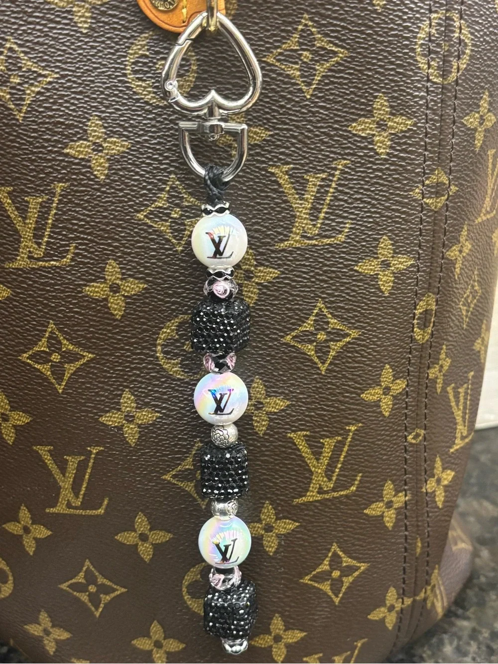 Louis Vuitton Rhinestone Cube Bag Charm 7.25 inches